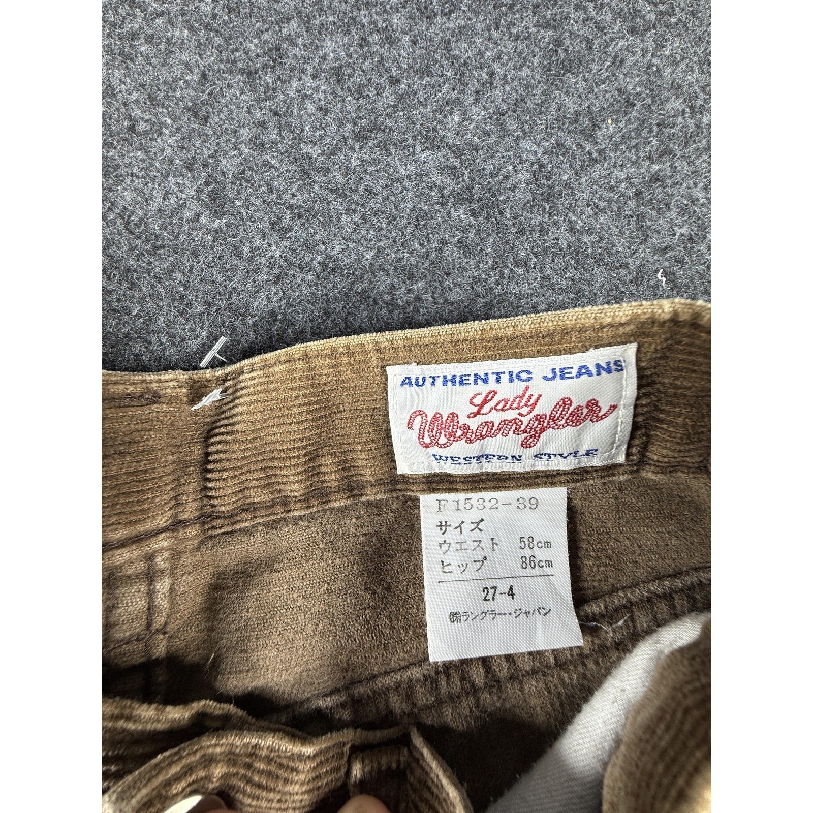 Wrangler High Rise Wide Leg Tan Corduroy Pants Size 27 Vintage Boho Retro Grunge