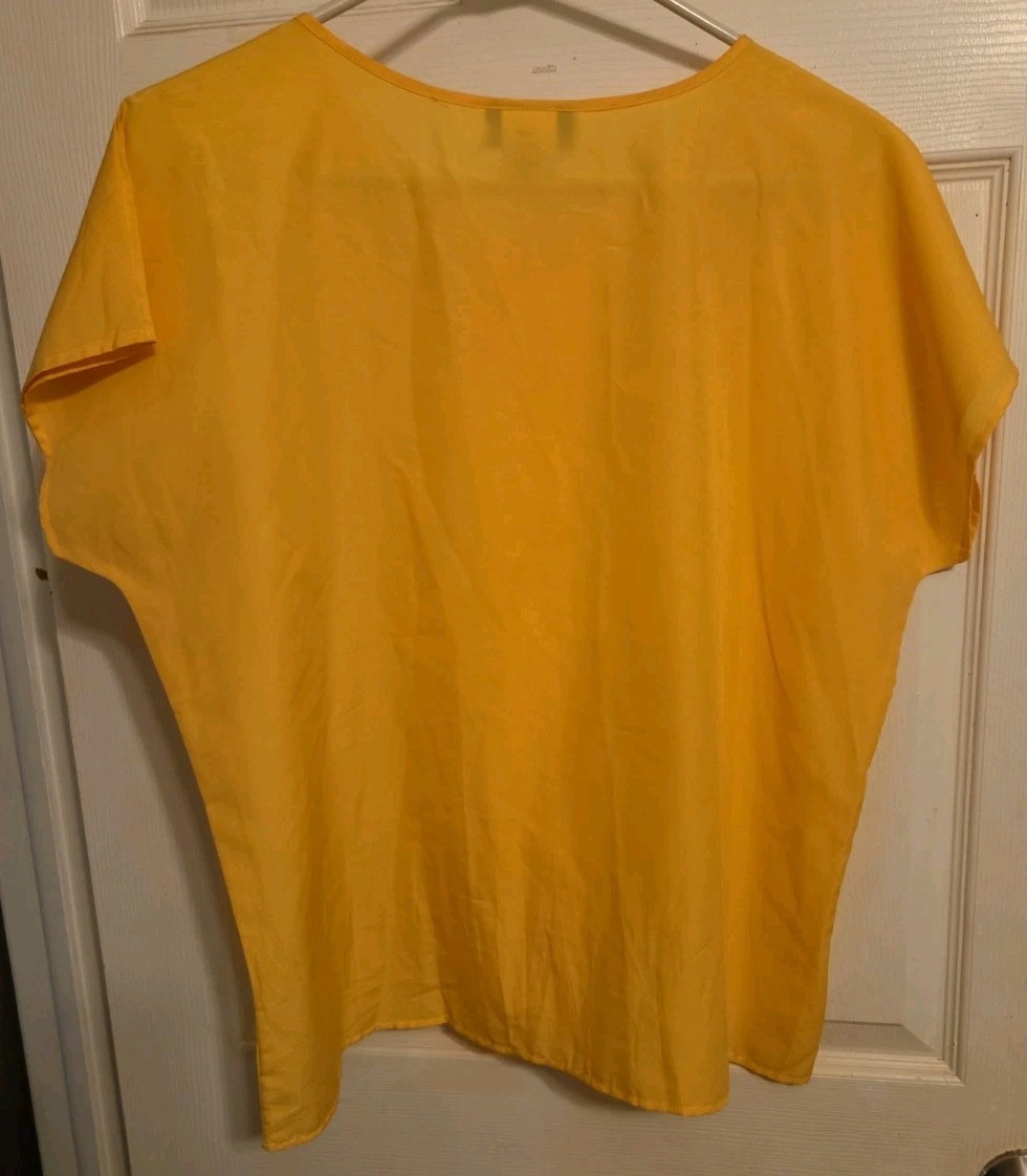 Lucky Winner Blouse Vntg Popover Yellow Size L