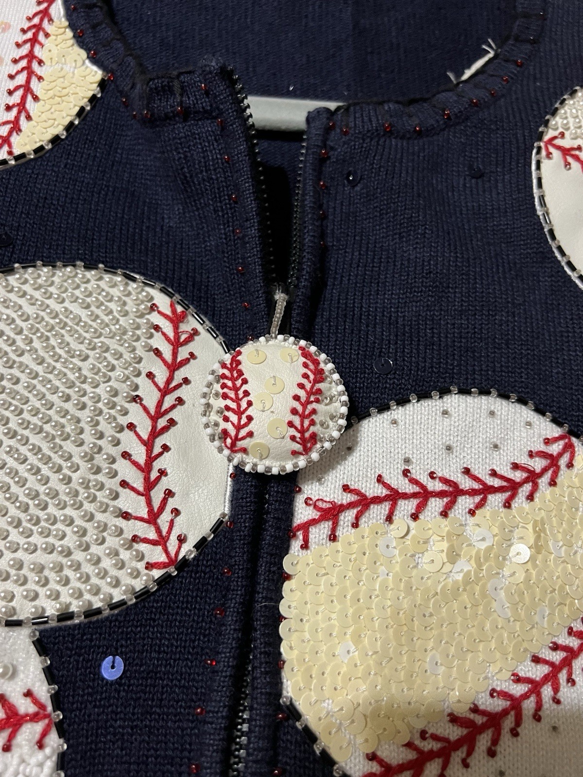BEREK 2 Vintage Baseball Sweater Zip Up Cardigan Navy Blue Size Medium NWT