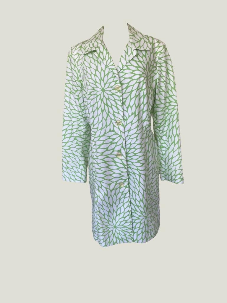 70’s Yves Cossette Depeche Mode Mod Podge Green French Design Coat Lime White 14