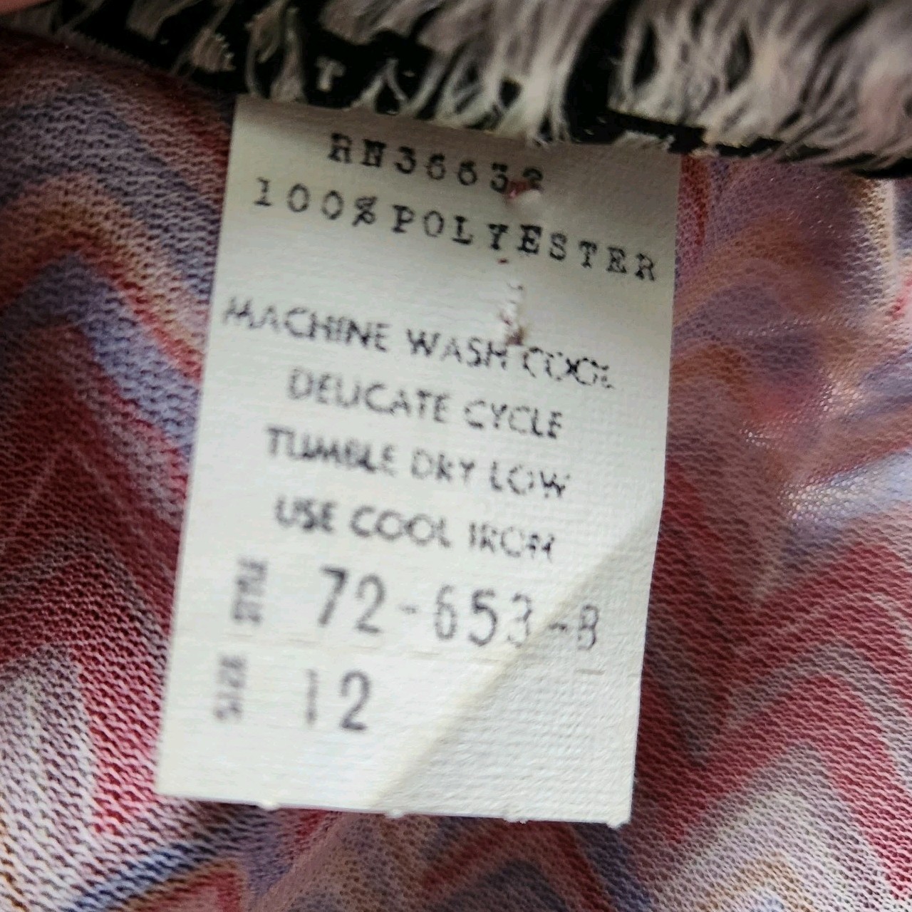 Vintage Strait Line Dress Rockabilly Chevron Striped Multicolor Sheer Ruffle
