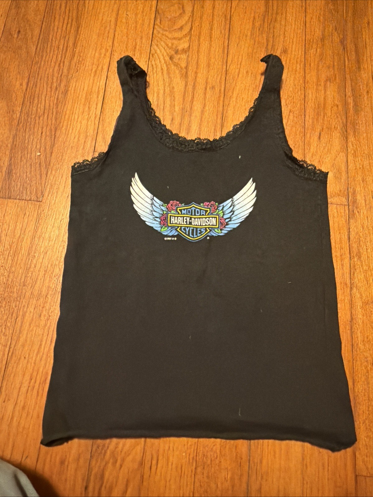 Vintage Harley Davidson 3D Emblem Tank Top 1990’s houston texas size sm women’s
