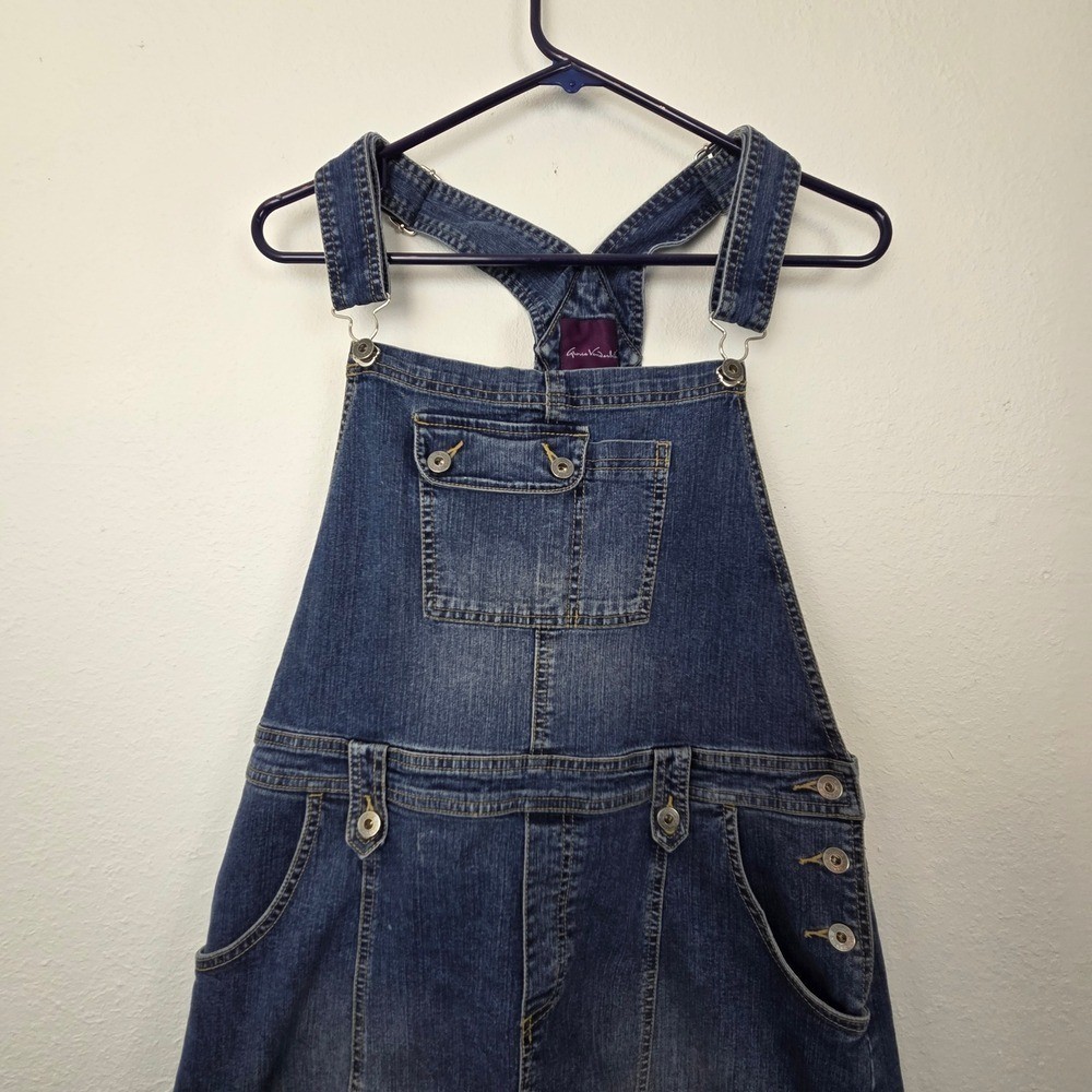 Gloria Vanderbilt Womens Denim Overall Dress Blue Pinafore Jumper Medium Wash