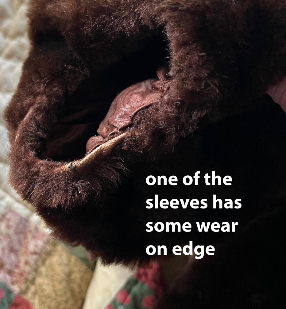 Vintage Stylish 1940s Genuine Sheared Lamb Mouton Coat with Separate Mink Collar