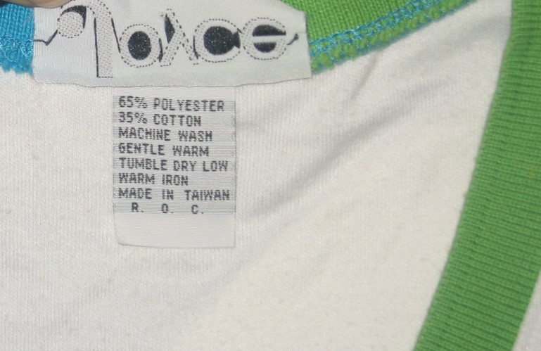 VtG 1980s White Knit Short Sleeve V-Neck Joyce Top Primary Colors Neon Shirt M