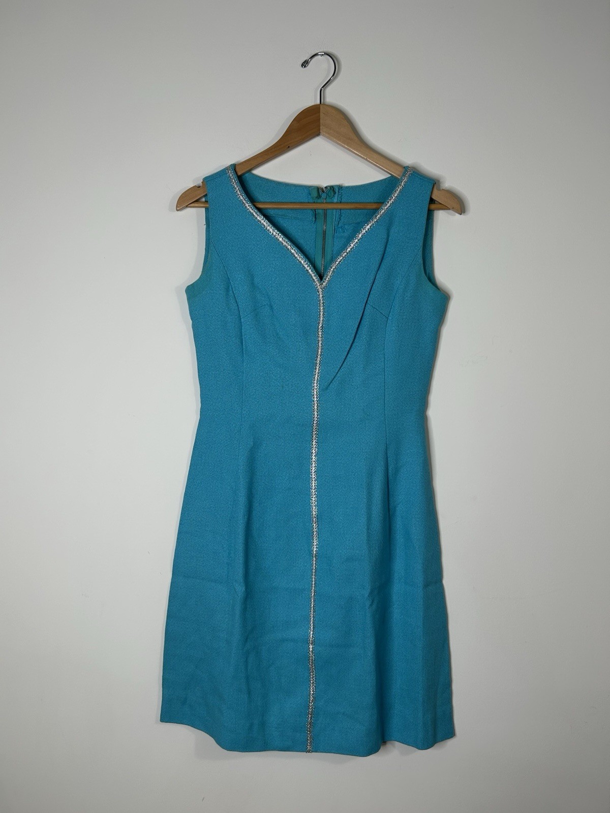 Vintage 1970’s Dress Women’s Blue Aline Midi Party Sleeveless