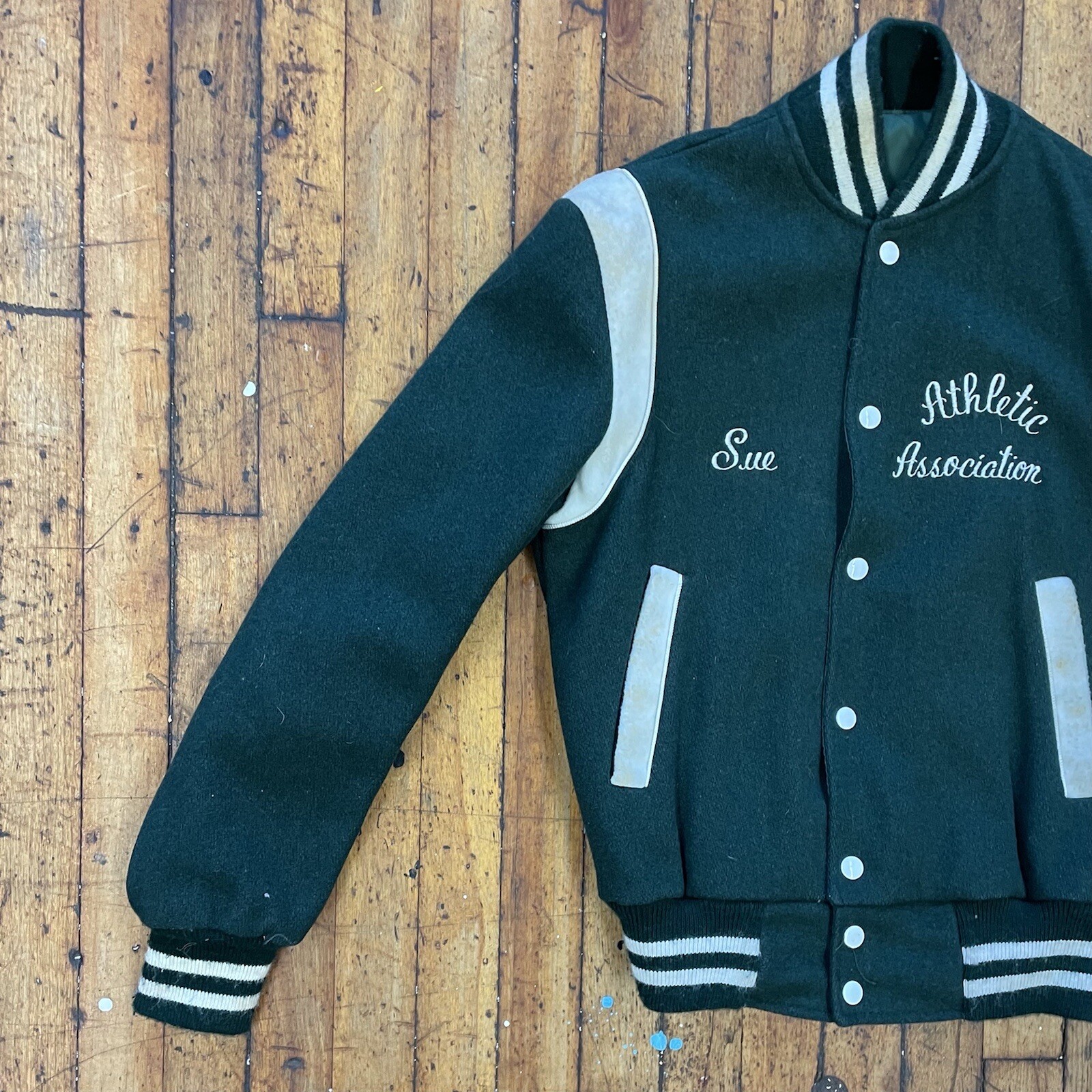 Vintage 70’s Bristol High School Letterman Green Jacket (Rhode Island)