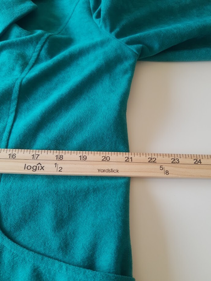 Vtg Donovan Galvani 70s 80s Teal Green Faux Suede 2-Pc Skirt Jacket Suit 14