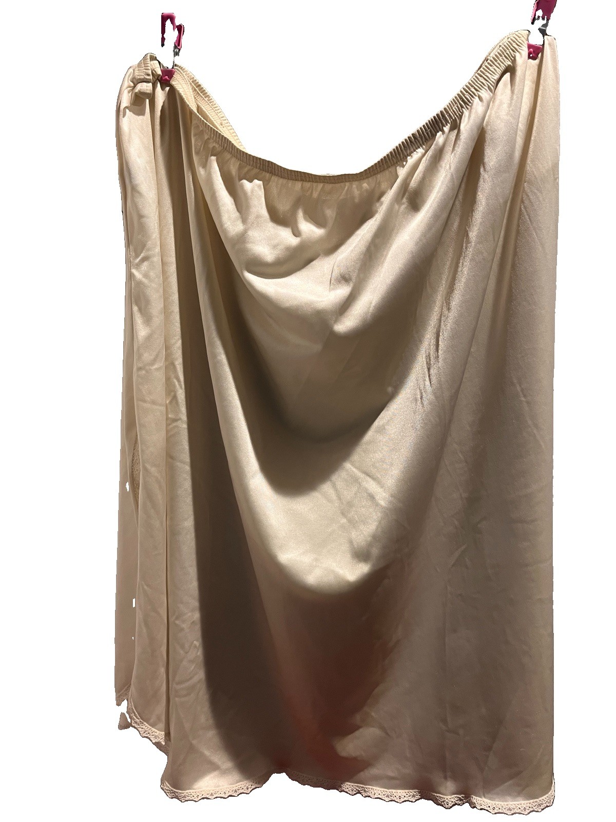 Vtg Womens Vanity Fare Cream Nylon Half Slip Size XXL