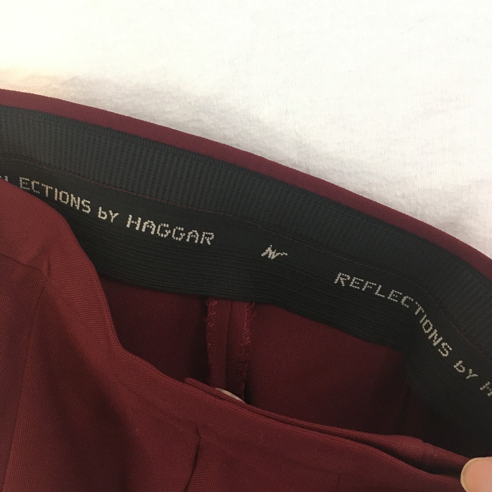Reflections by Haggar Womens Vintage High Rise Dress Pants, Burgundy, 28 waist