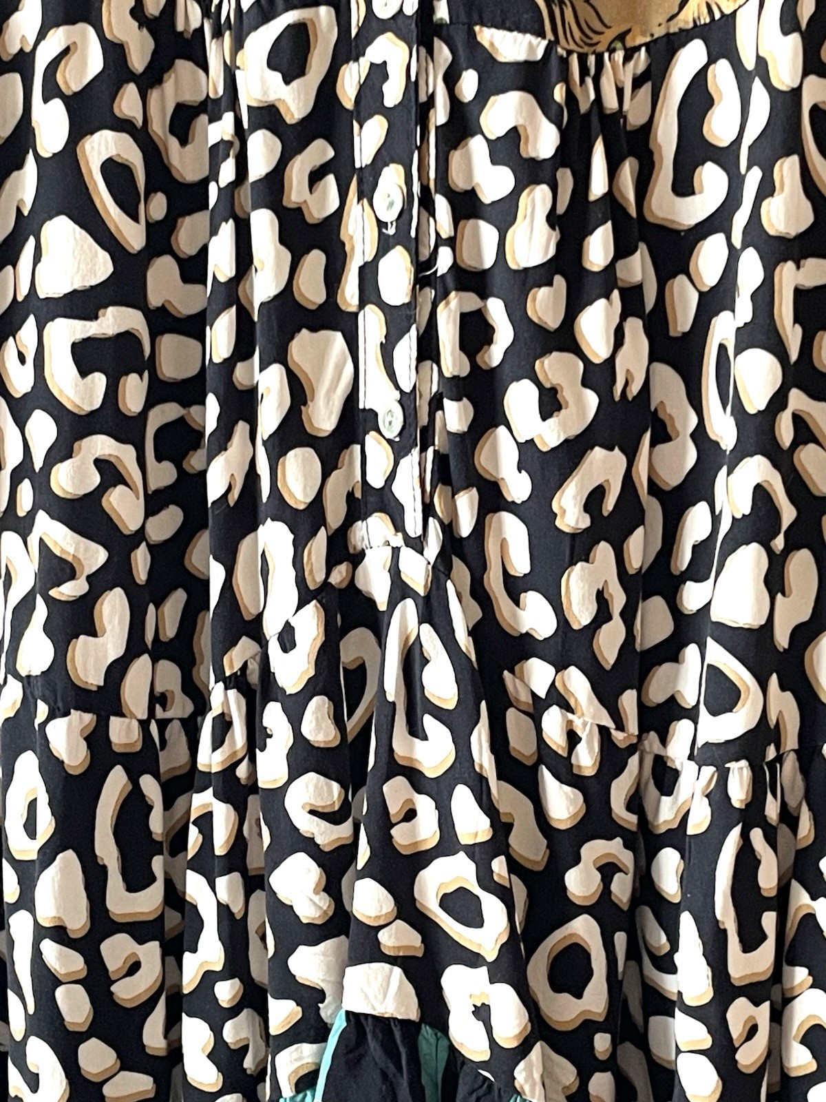 Vintage 90’s Viscosa Animal Tiger Leopard Babydoll Top/Dress Italy 1X/2X