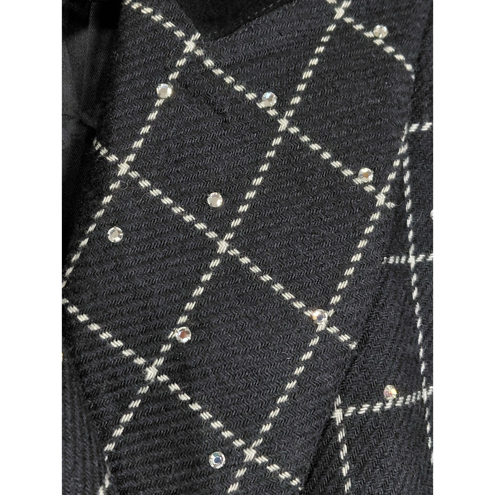 Vintage Criscione Made in USA Plaid Rhinestone Lined Jacket Women Size L