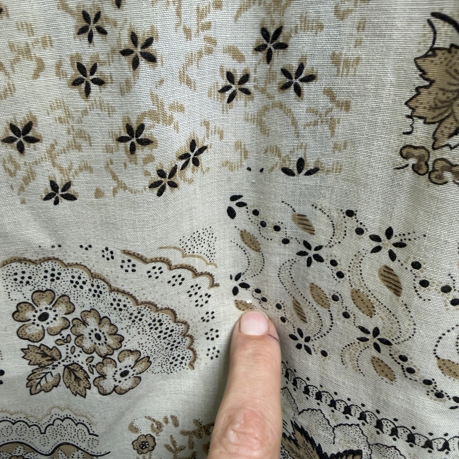 Vintage Sears Western Wear Pearl Snap Shirt Women’s L 16-16½ Beige Floral Paisly