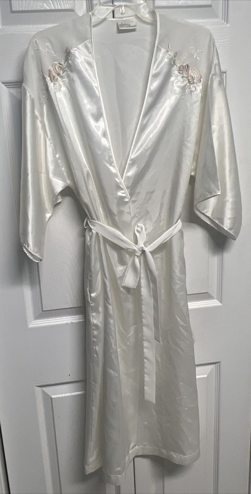 Intimo Amore vintage white satin beaded wedding nighty set Size S