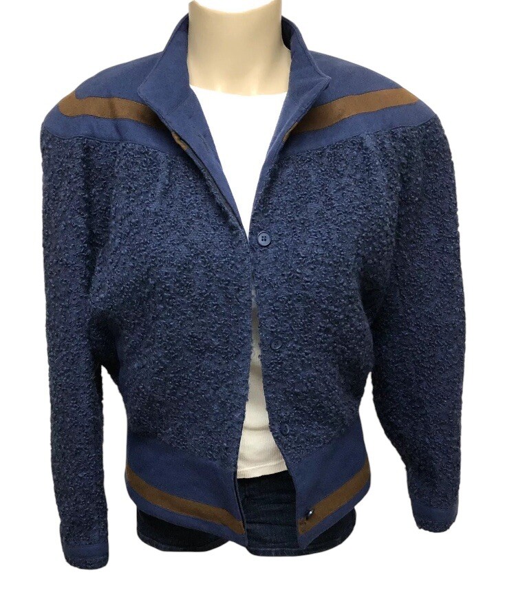 Gianni Versace Wool Alpaca Blend Bomber Jacket Size Small Womens Italian Vintage