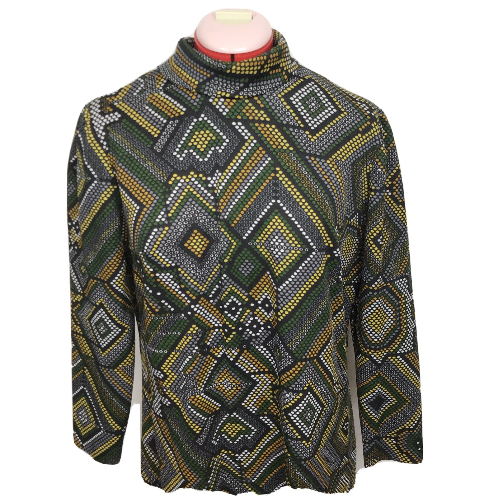 J. Harlan Vintage 60s 70s Woman’s Dress ILGWU Made Hippie Polyester Dots Design