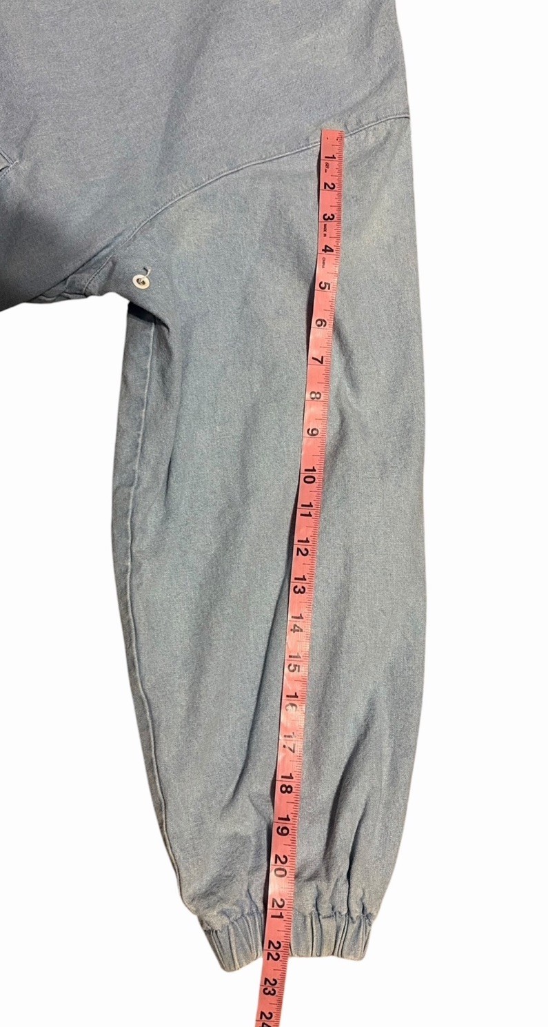 Eddie Bauer Outsoor Chambray Denim Jacket Women’s M Light Blue Hooded Vintage