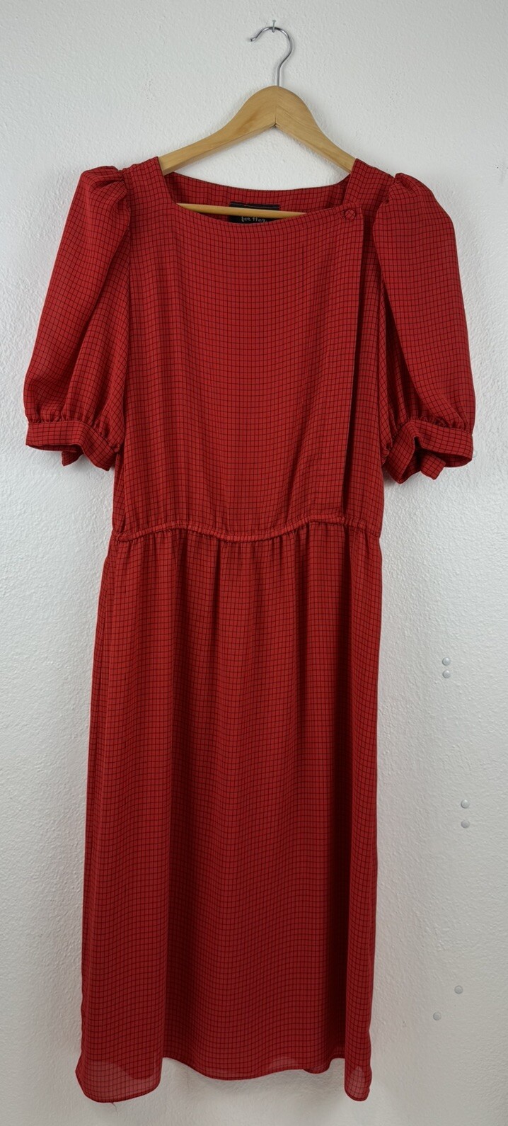 Billy Jack For Her Red Black Grid Dress Vintage 1980’s