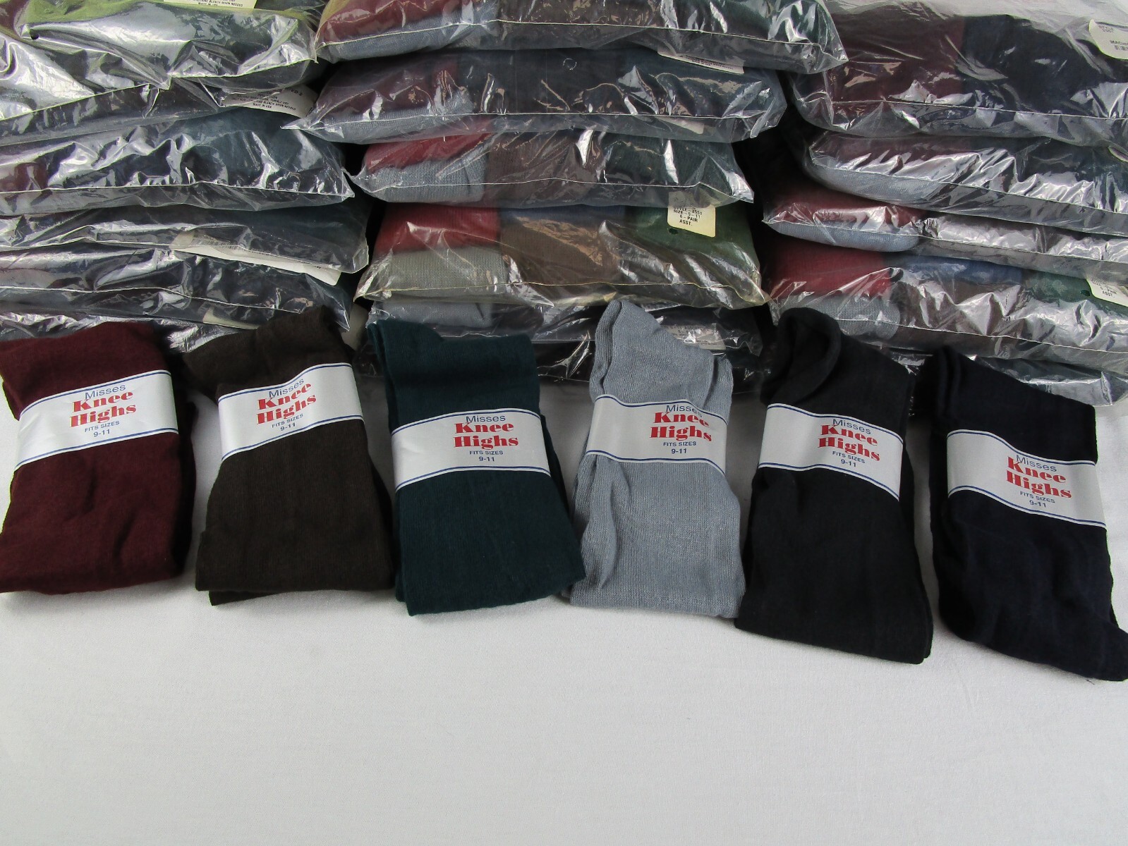 6 PAIR VINTAGE MADE IN USA Misses „KNEE HIGHS” SOCKS Acrylic/Nylon NEW OLD STOCK