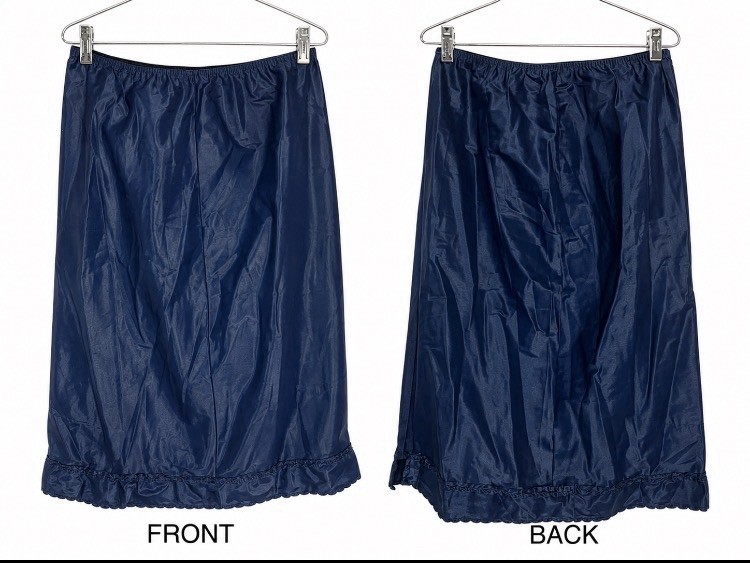 Half Slip Vintage Lingerie Nylon American Maid Skirt Liner 60s Navy Blue Medium