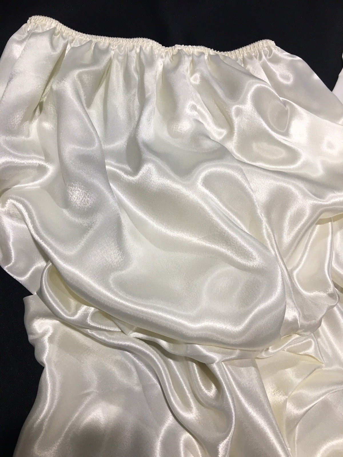 Vtg Fair Ivory Satin Pajama Lounge Pants L