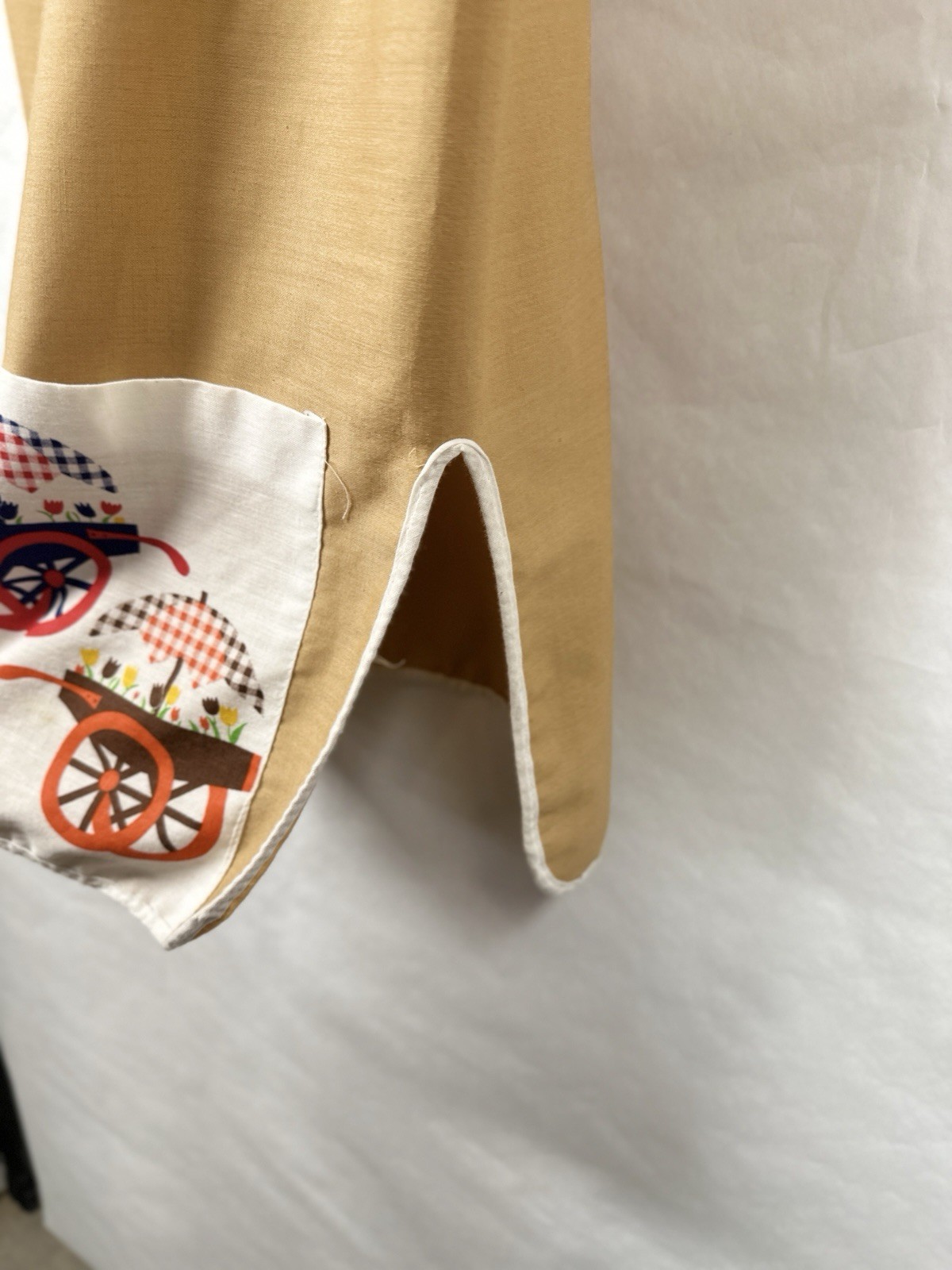 Vintage 70s Tunic Smock Gingham Wagon Artistic Creation Snap Front Small