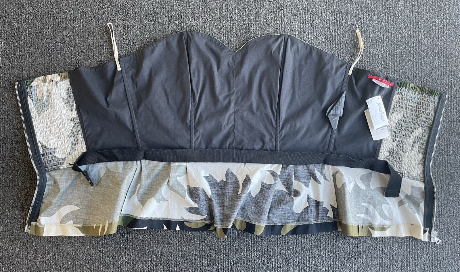 Vintage Prada Camouflage Military Corset Bustier Top Size 46 Neiman Marcus