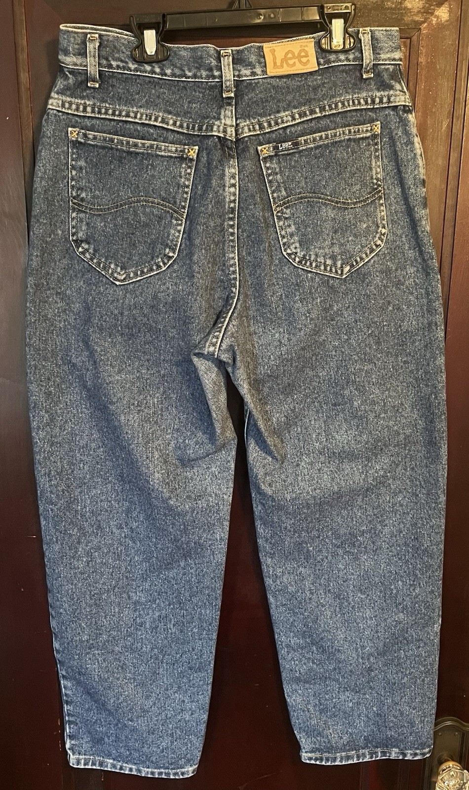 Vintage 90s Lee Jeans RN 34783 Sz 12 petite 31×28 Blue Mom Denim Union made USA