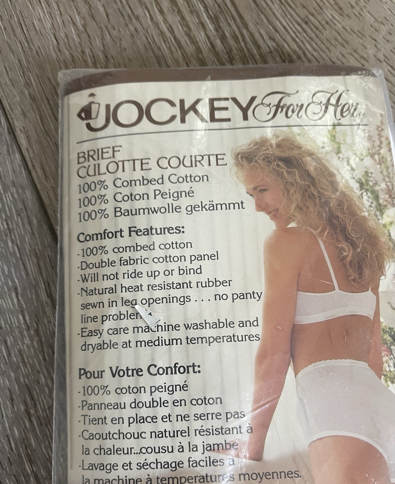 NIP Vtg Jockey For Her 100% Combed Cotton White Culotte Courte Brief Panty Sz 6