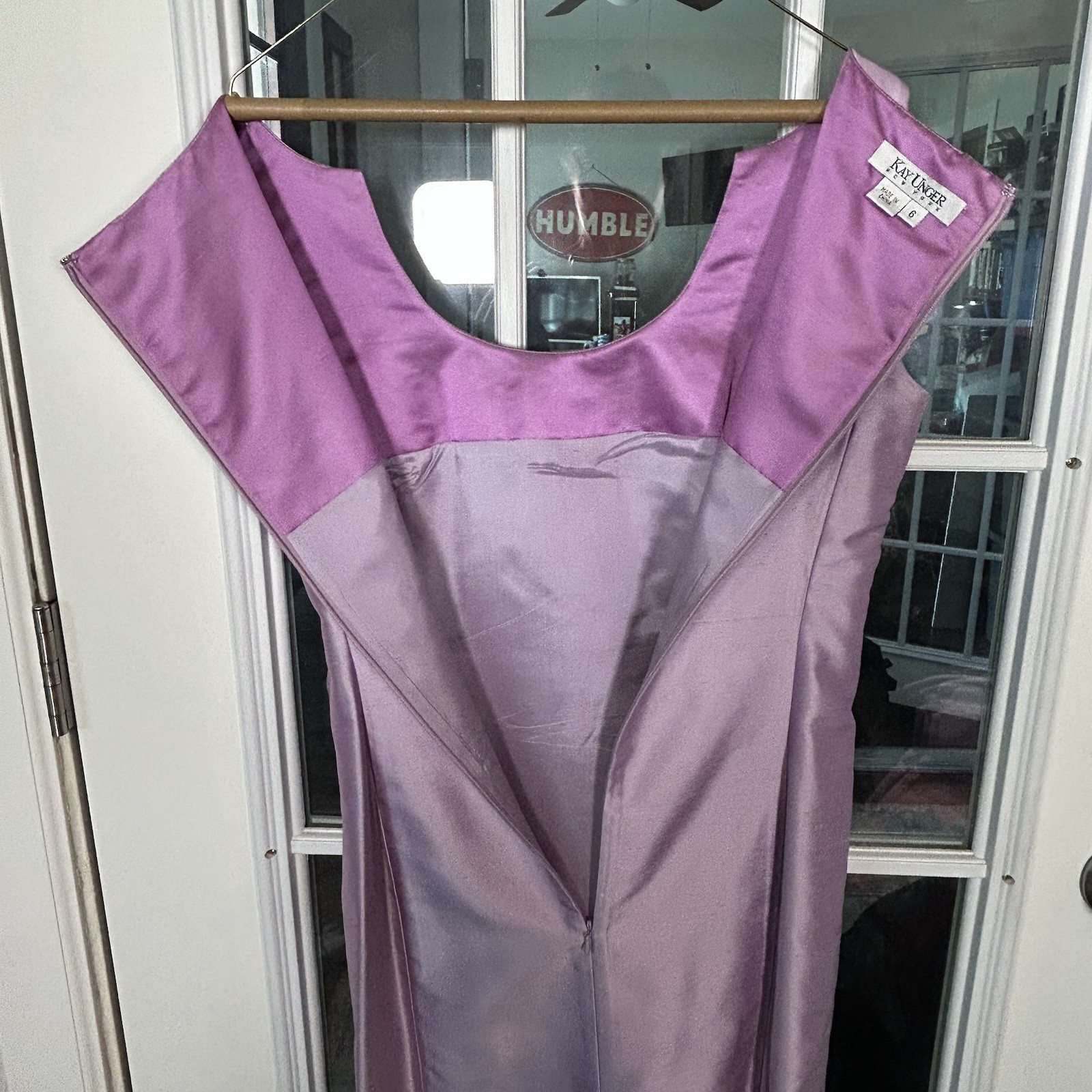 Lillie Rubin X Kay Unger Vintage 1990s 100% Silk Lavender Beaded Dress Jacket 6