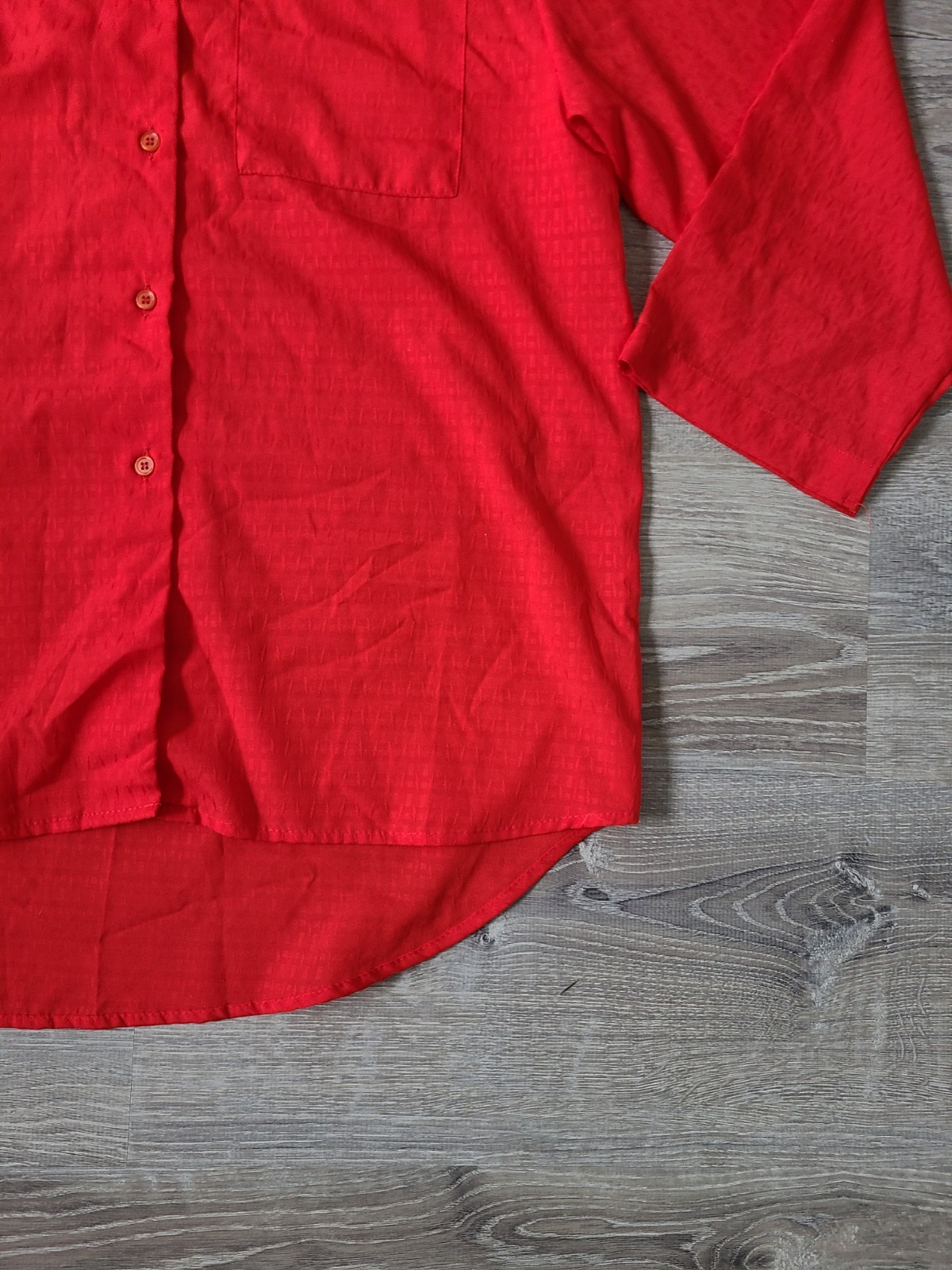 Vtg Bend Over Levi Strauss Women 12 Button Down Blouse 80s Sportswear Red Office