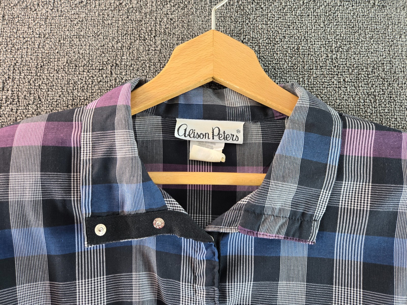 Alison Peters Plaid Swing Dress Size 14 Vintage Tartan Plaid