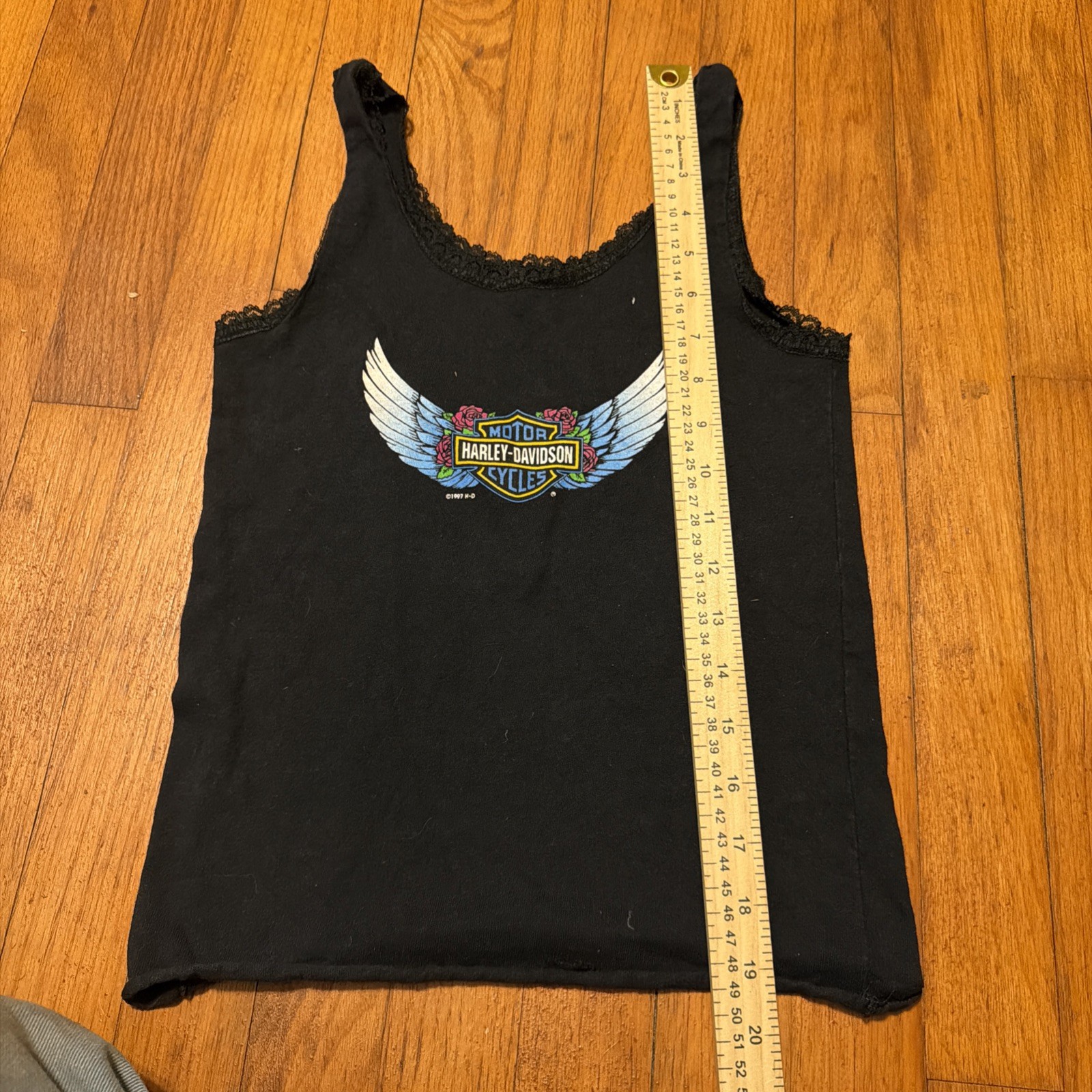 Vintage Harley Davidson 3D Emblem Tank Top 1990’s houston texas size sm women’s