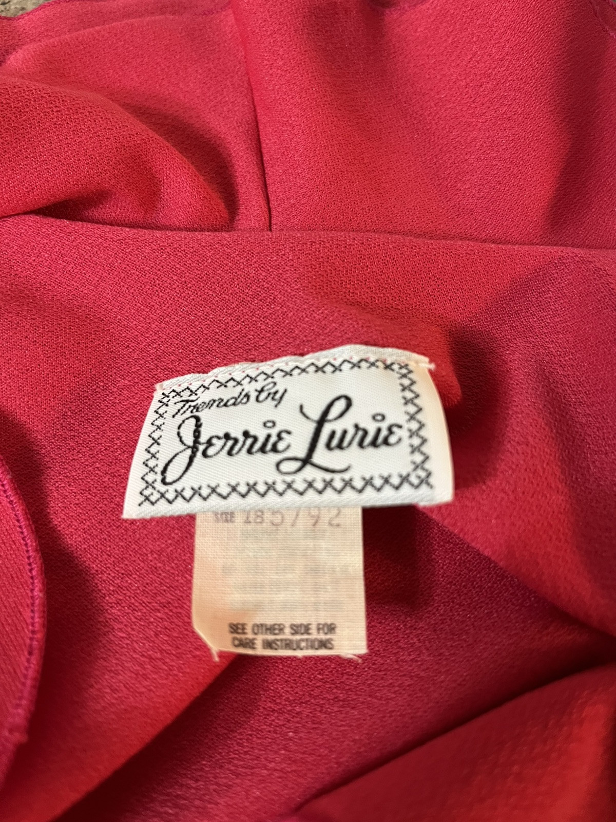 VTG TRENDS BY JERRIE LURIE Flounce Elastic Waist Dress. Tie Large Fuscia Ruffle