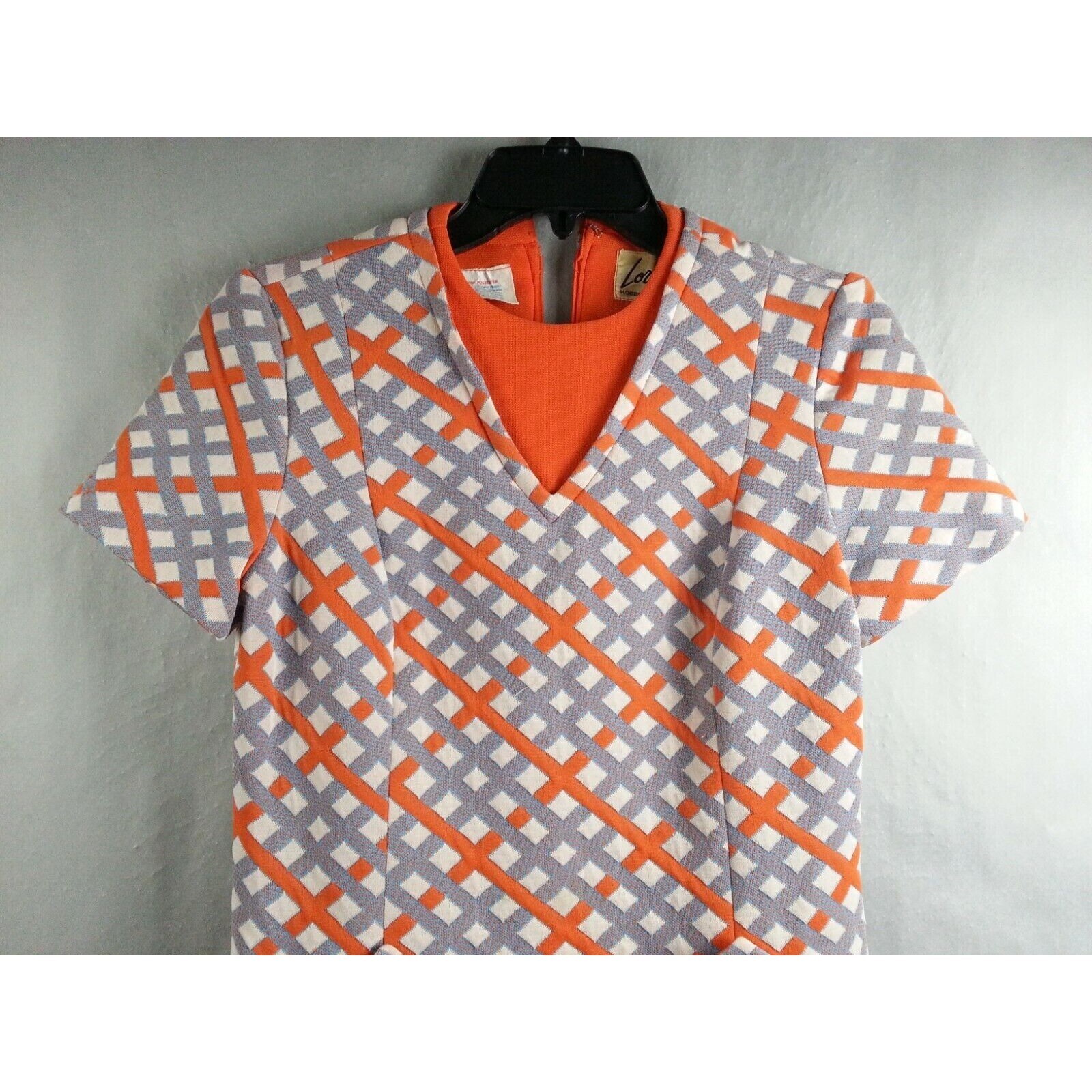 Original Vintage 1960’s 1970’s Lorch Hobbies Knits Dress Stripe Polyester MOD