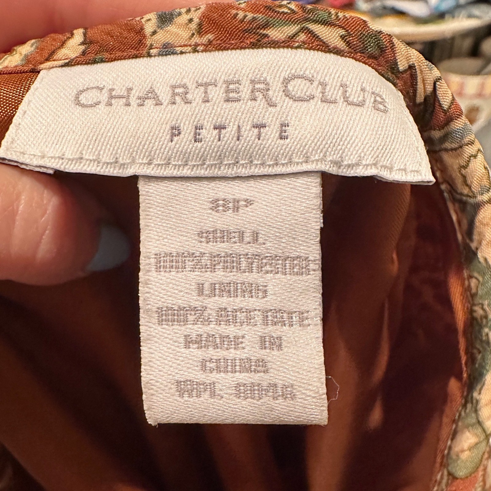 Charter Club Vintage Earth Tones Paisley Midi Skirt 8P Boho Cottagecore Nature