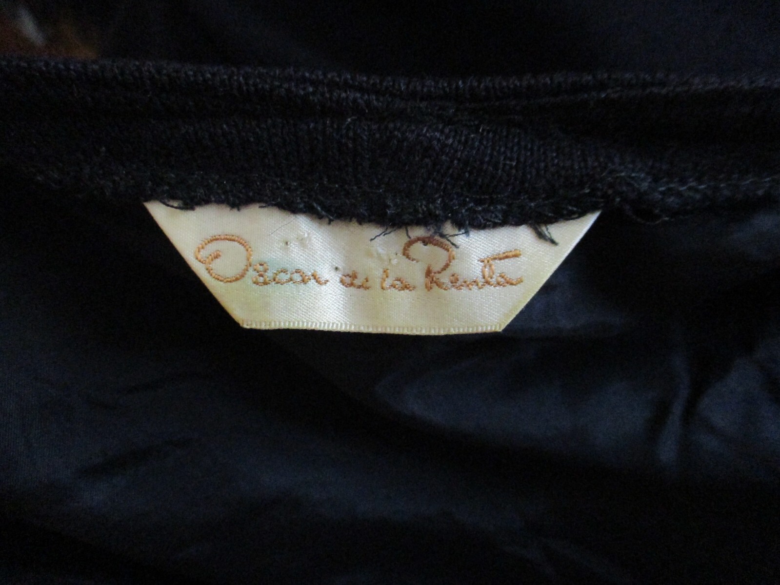 Vintage 80s Oscar De La Renta Dress XS/S Women Black Jersey Knit Dolman Sleeve