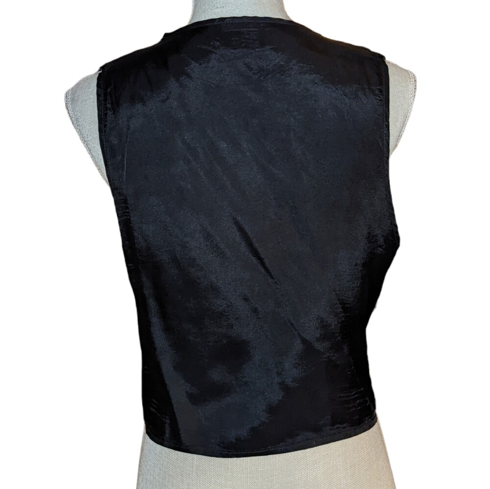 Anxiety black vintage vest with beaded details