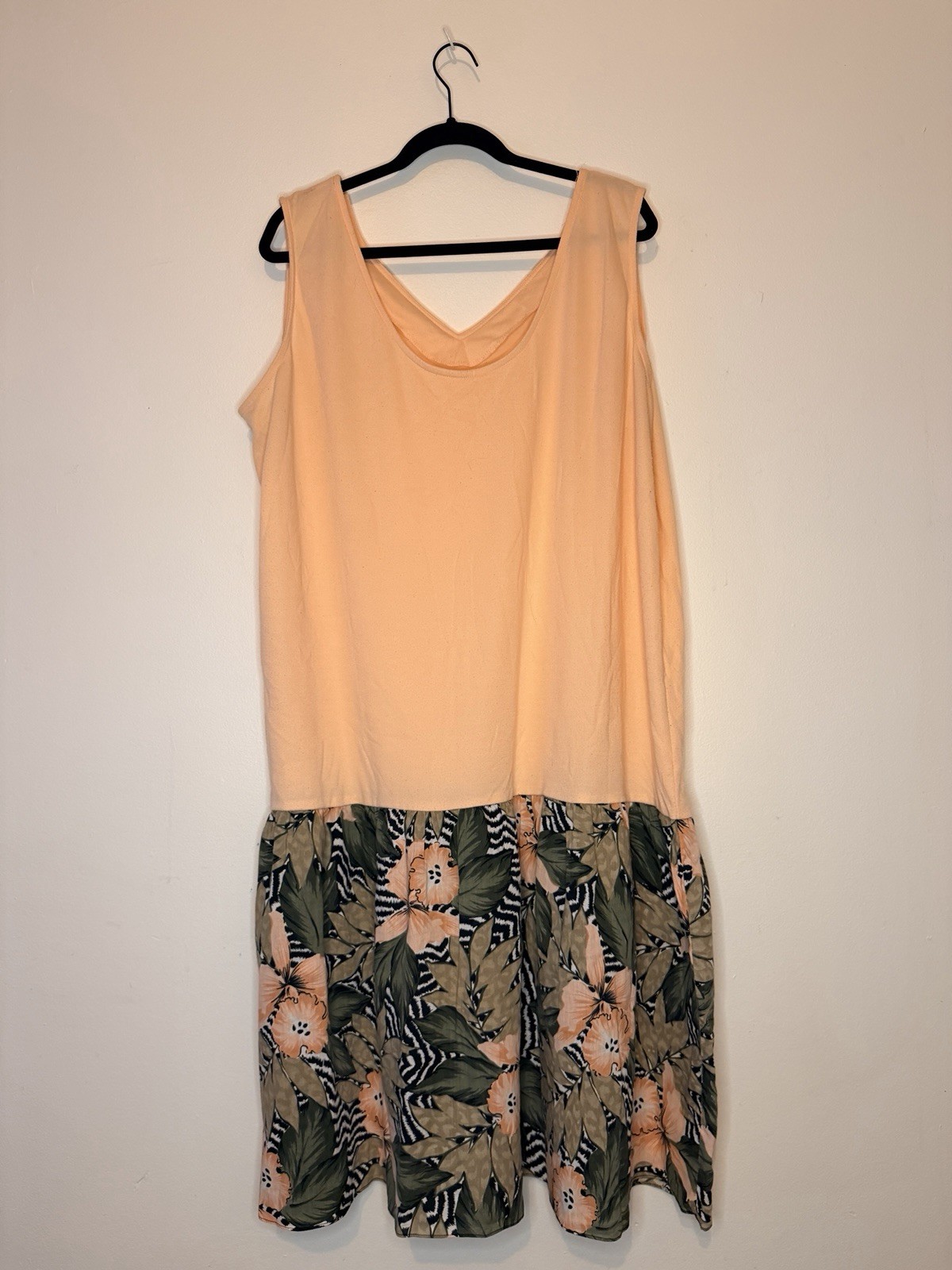 Vintage TABBY of California Dress Set Floral Dress & Long Shirt Overlay XL