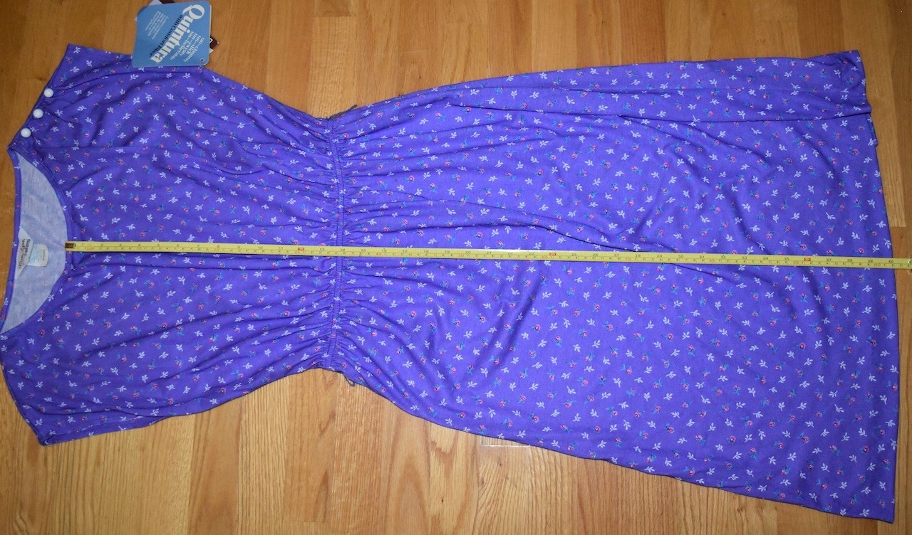 VTG NOS Womens Dress Purple Floral Union Label USA Sears See Measurements 14