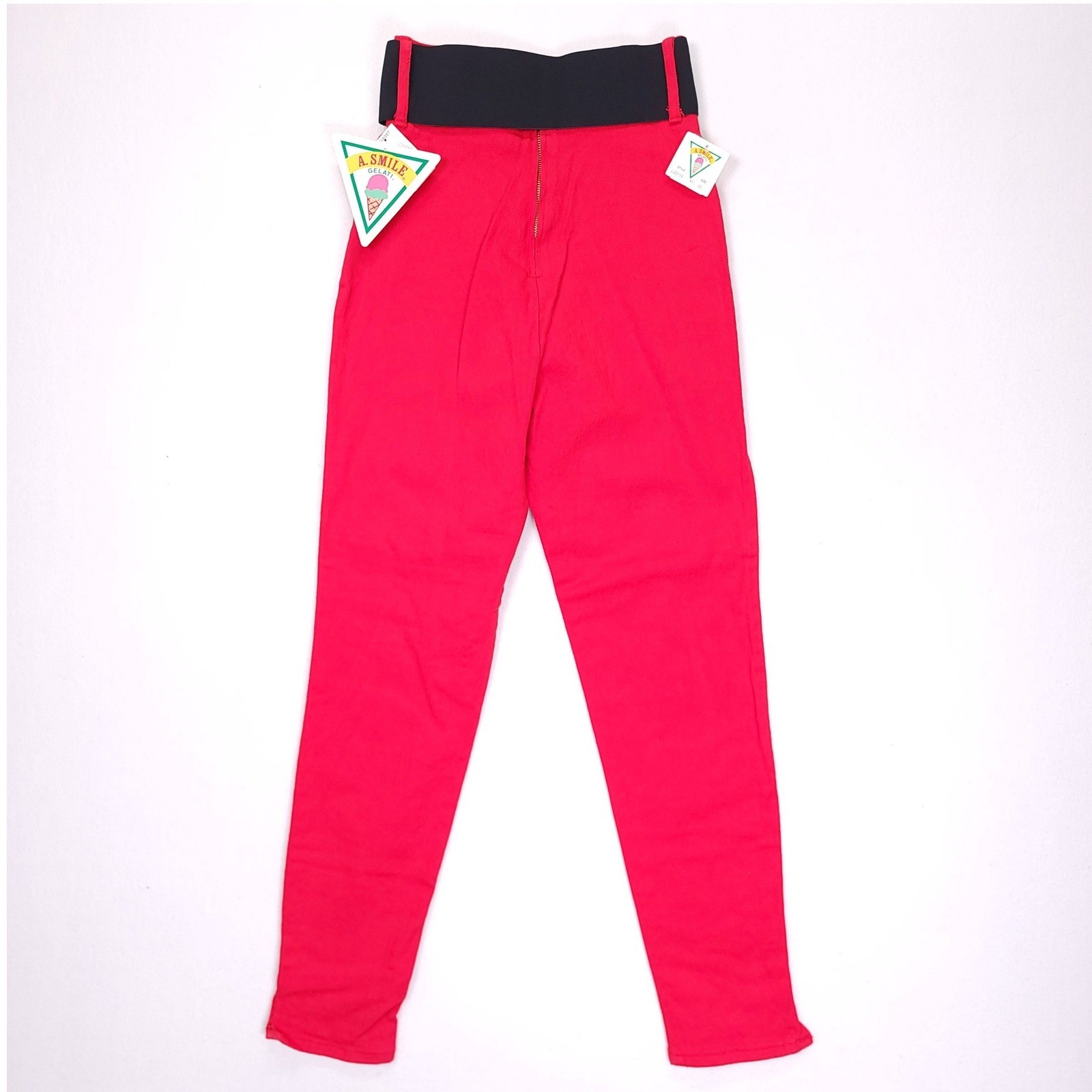 Vintage A. Smile Gelati Red High Waisted Elastic Waist Pants SJ0511B Womens 11