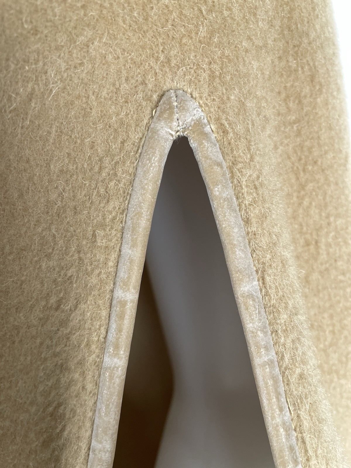 VTG 60s Cape Wool Leather Trim Ring Zipper ILGWU (SEE FLAWS