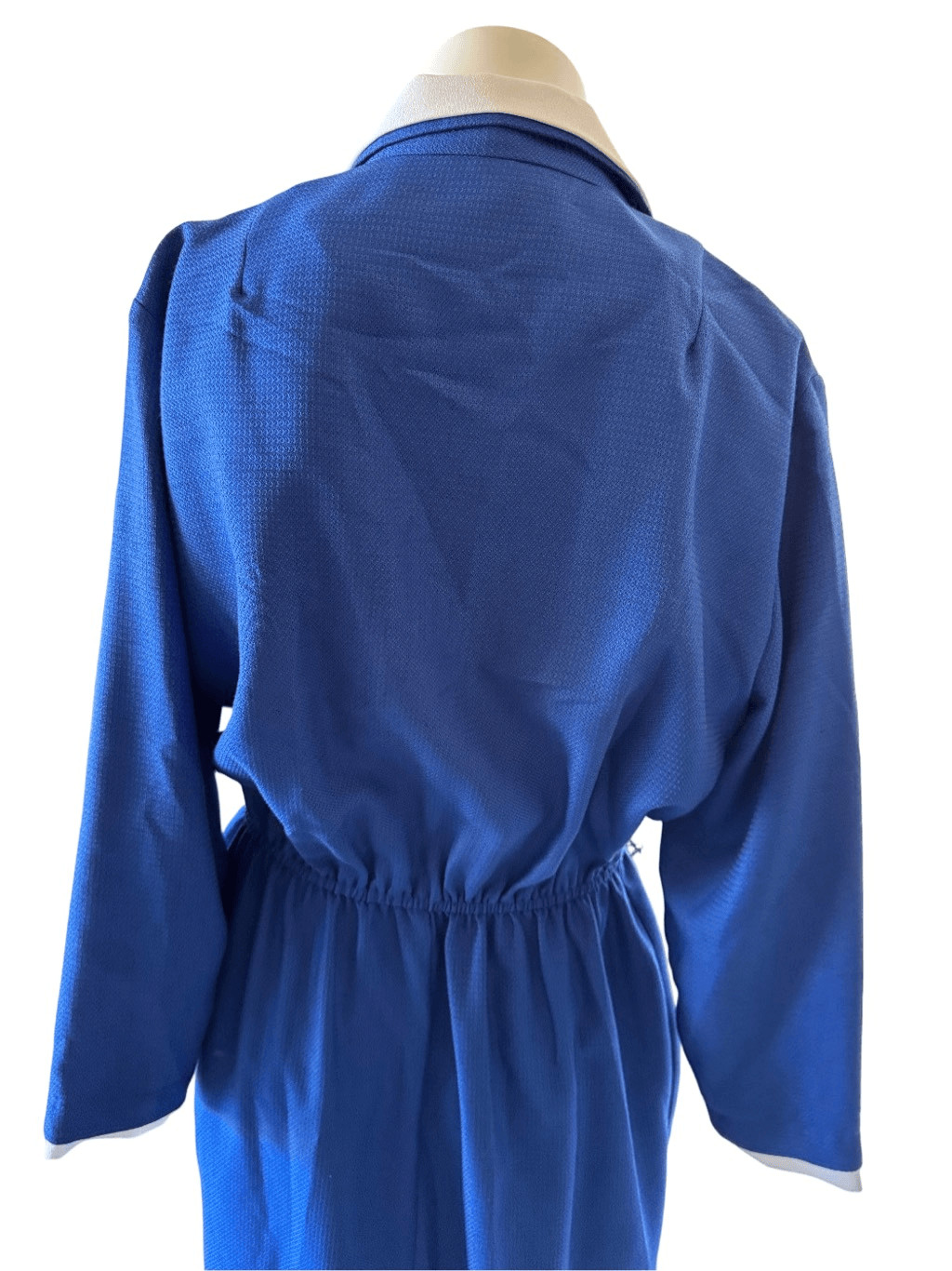 California Design by Dorothy Samuel royal blue midi dress white collar vintage s