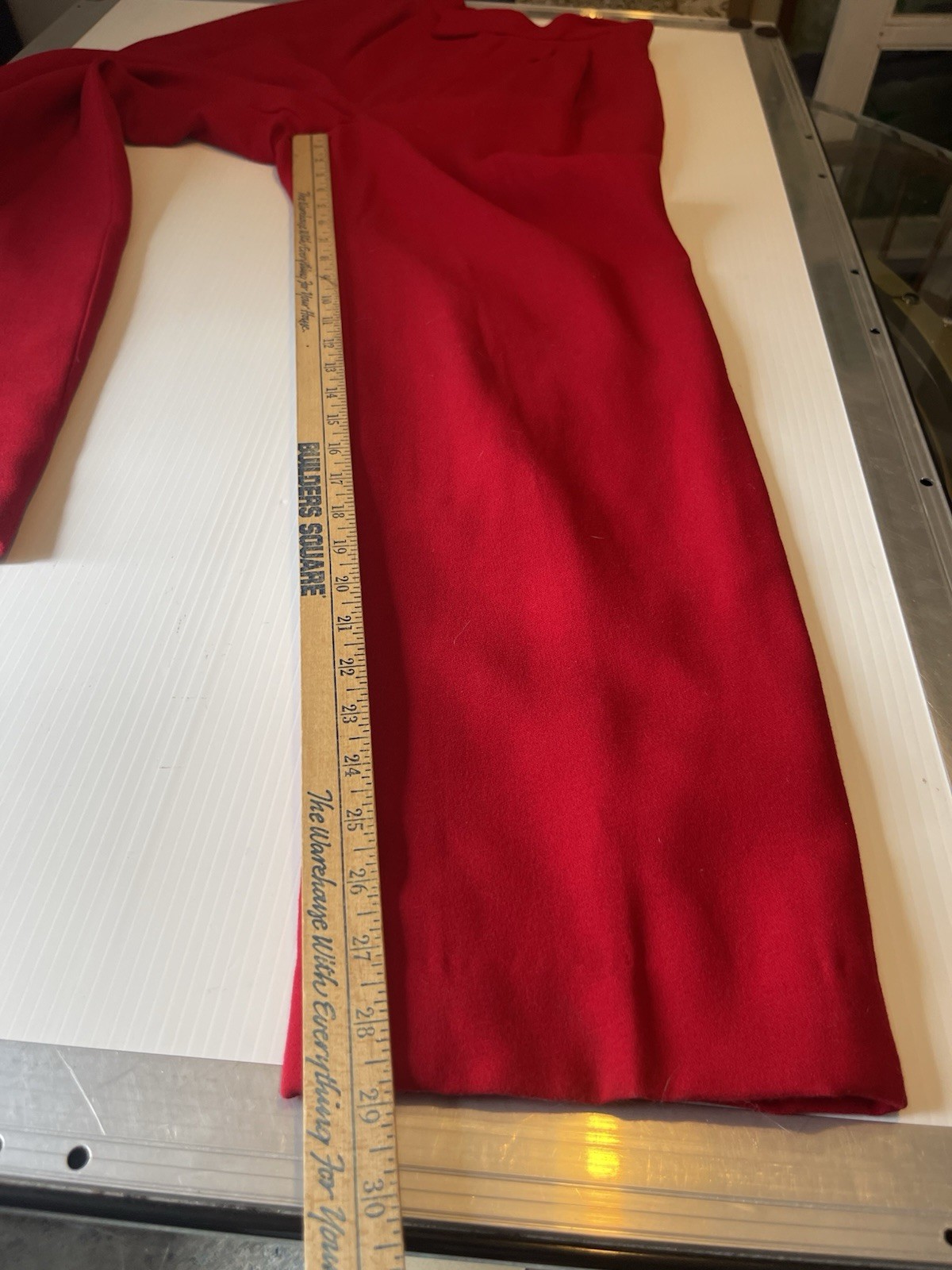 VTG Casual Corner Cotton Red With Velvet Trim Buttons Pant Suit Set Size 4