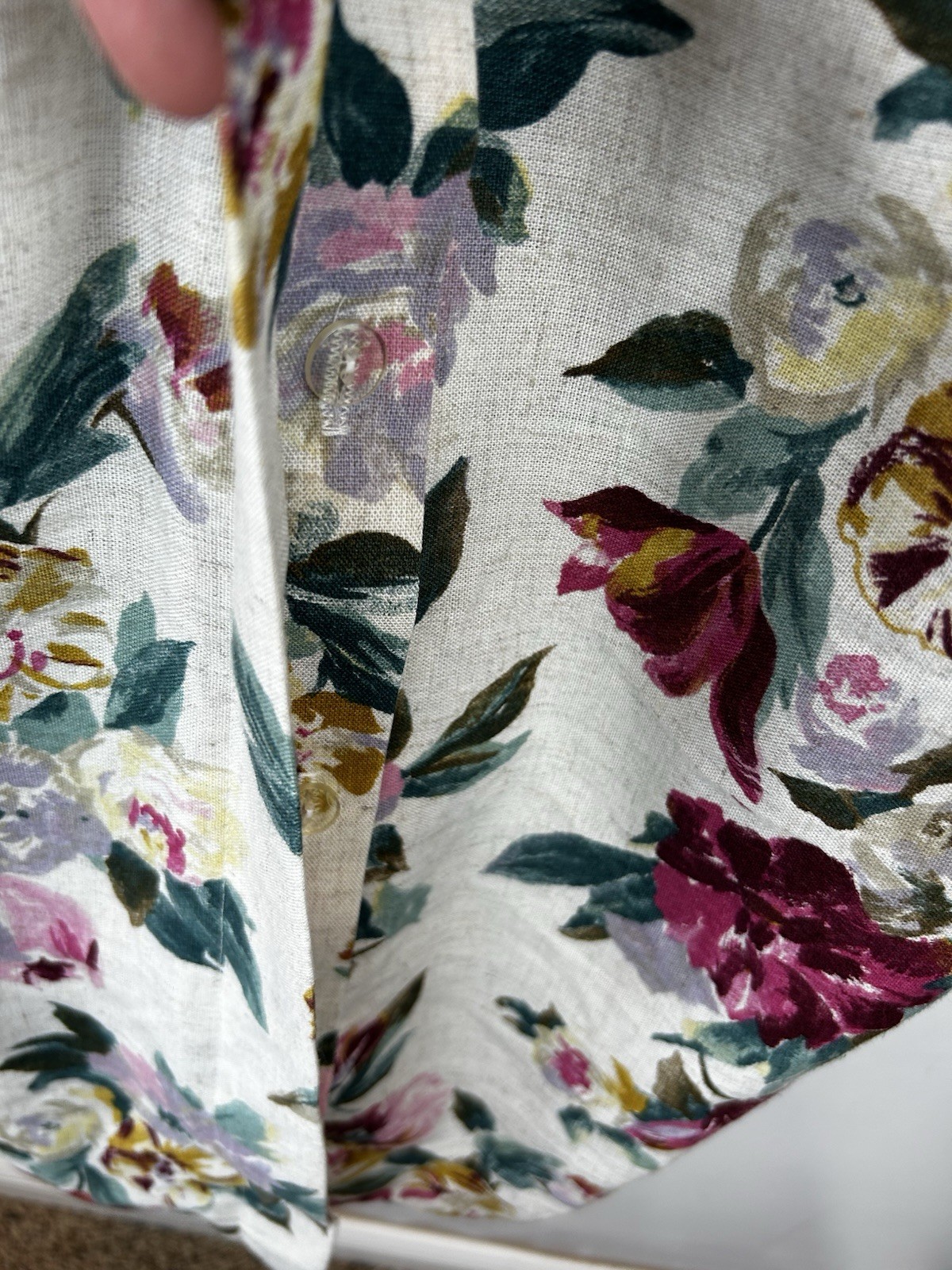 Vtg 80s Dress Womens 12 Floral Union Label Cotton Cottage Core Tea