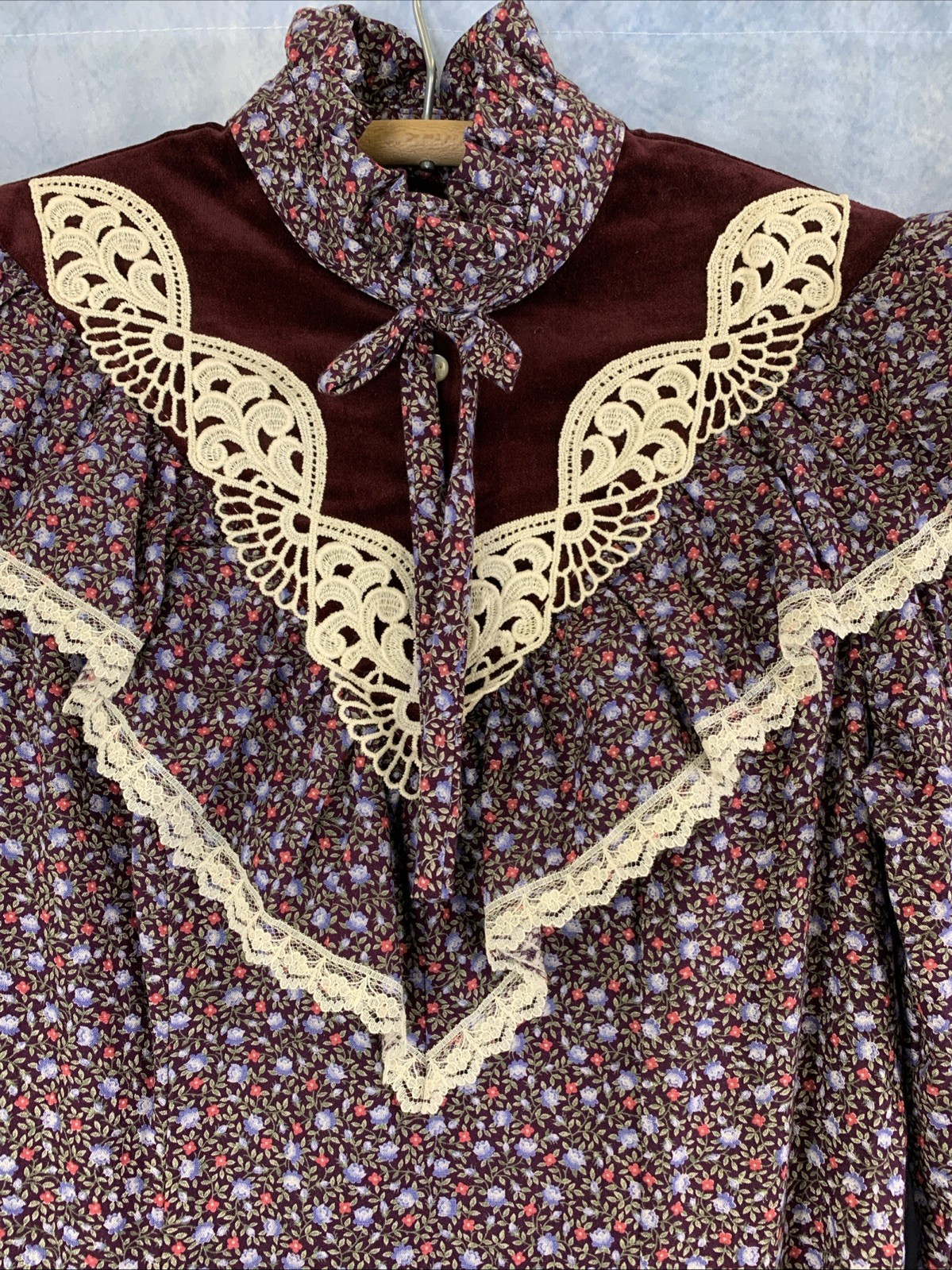 Vintage Gunne Sax Dress Size 7 Calico Floral Prairie Cottage Core Western 1970s