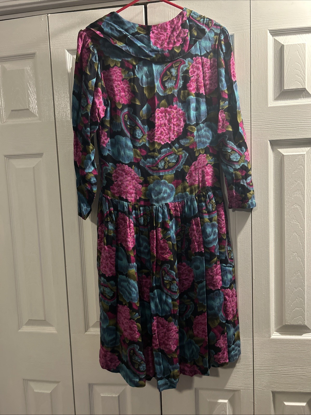 Passports Pier 1 Vintage 80s 90s Rayon Dress Floral Paisley Whimsigoth Grunge S