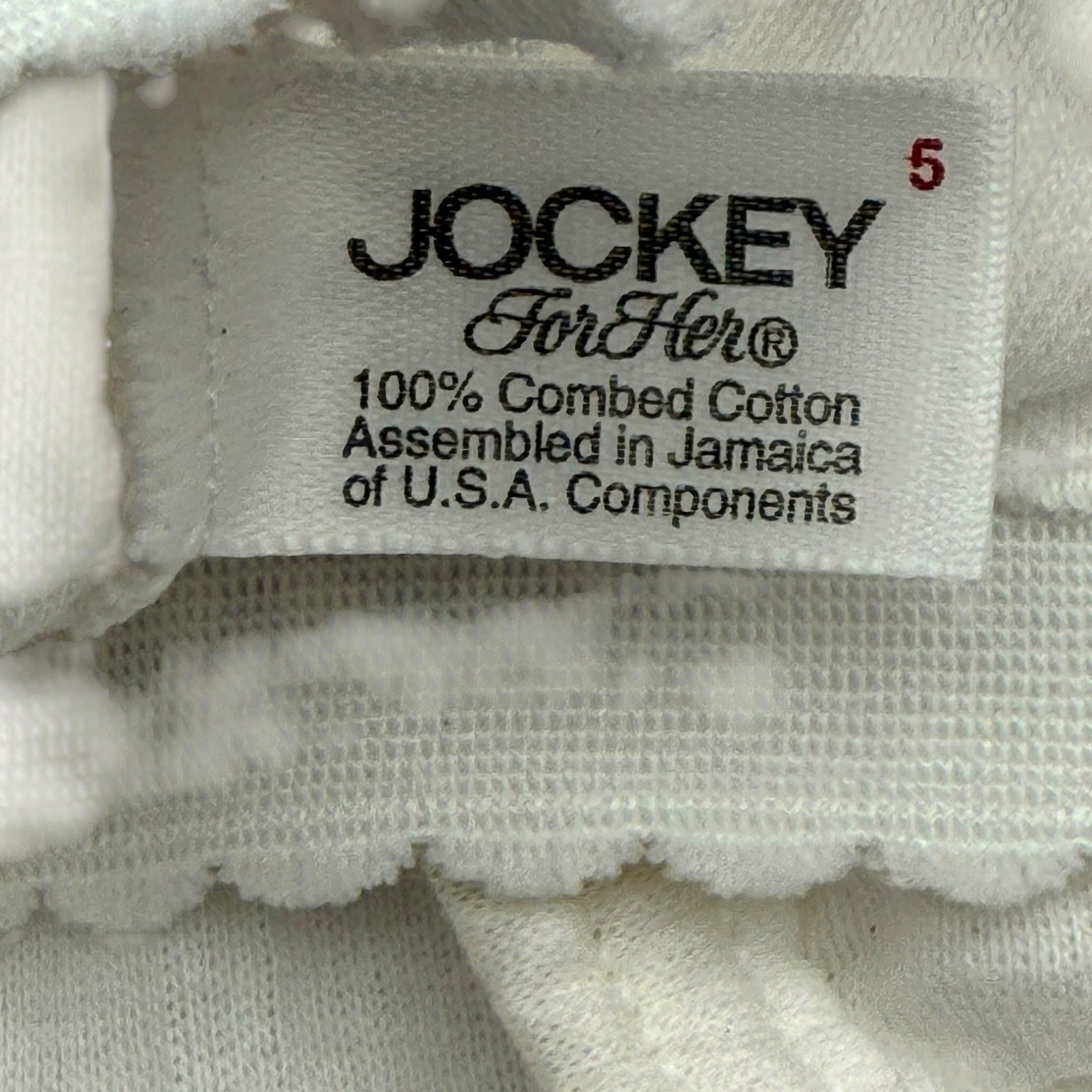 1994 Jockey for Her Magic Ribs French Cut Panties White Size 5 Deadstock NWT VTG