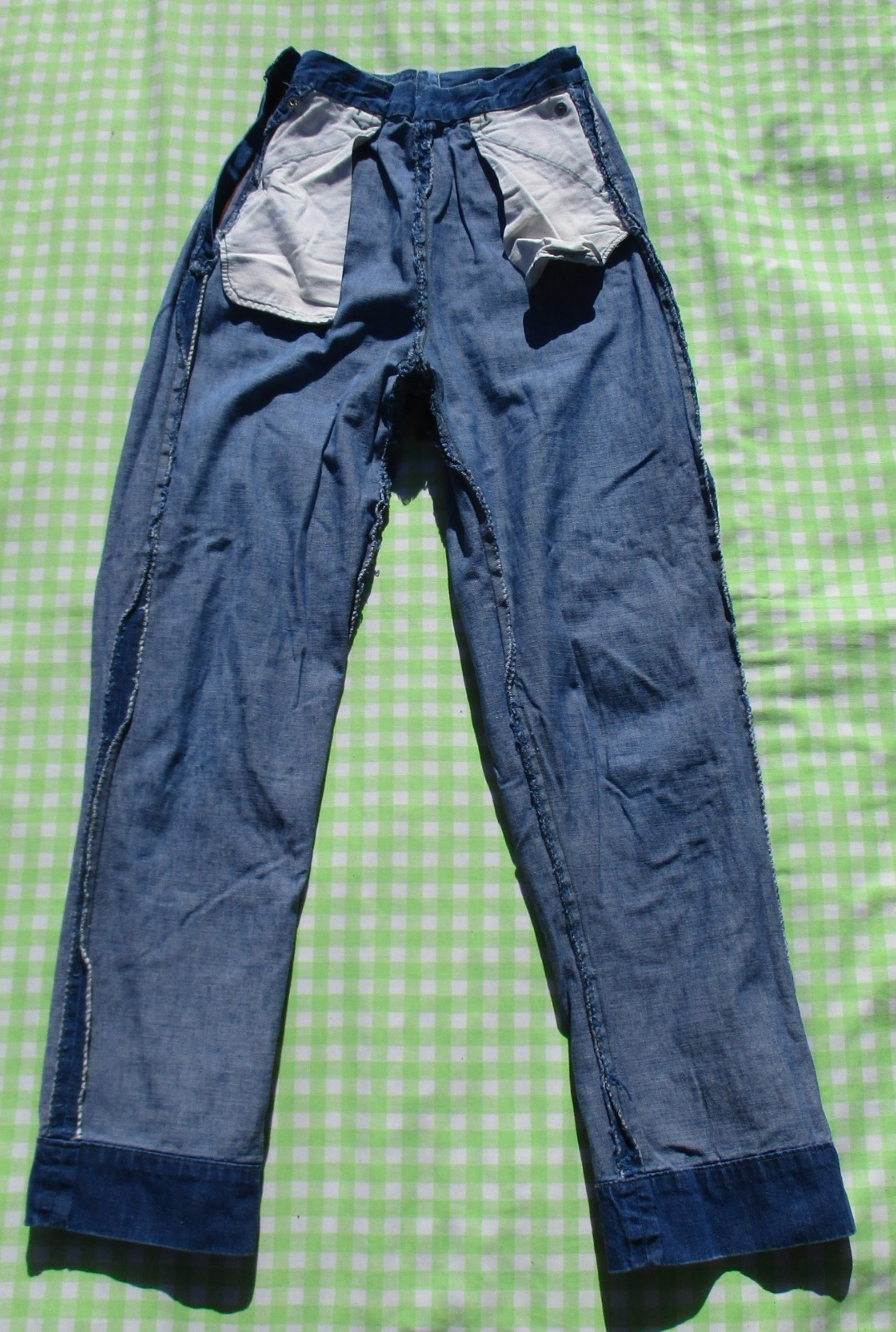 VTG 60s Lee Frontier Lady Pearl Snap Side Zip Denim Jeans 24 1/2 X 29 5/8