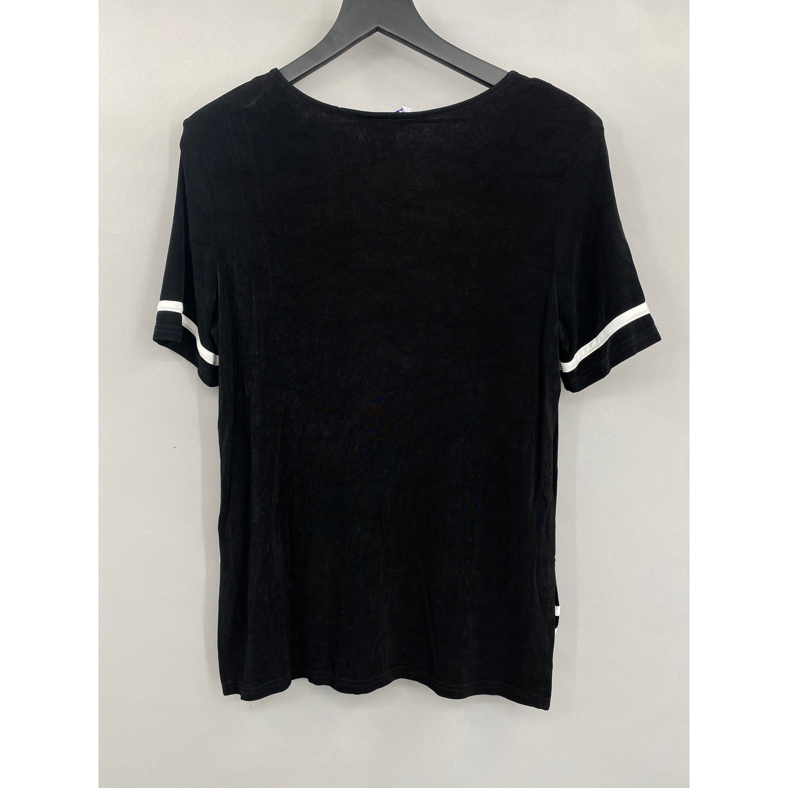 Kokomo Vintage Spiral Top Womens Medium Black White 90s Art to Wear Slinky Knit